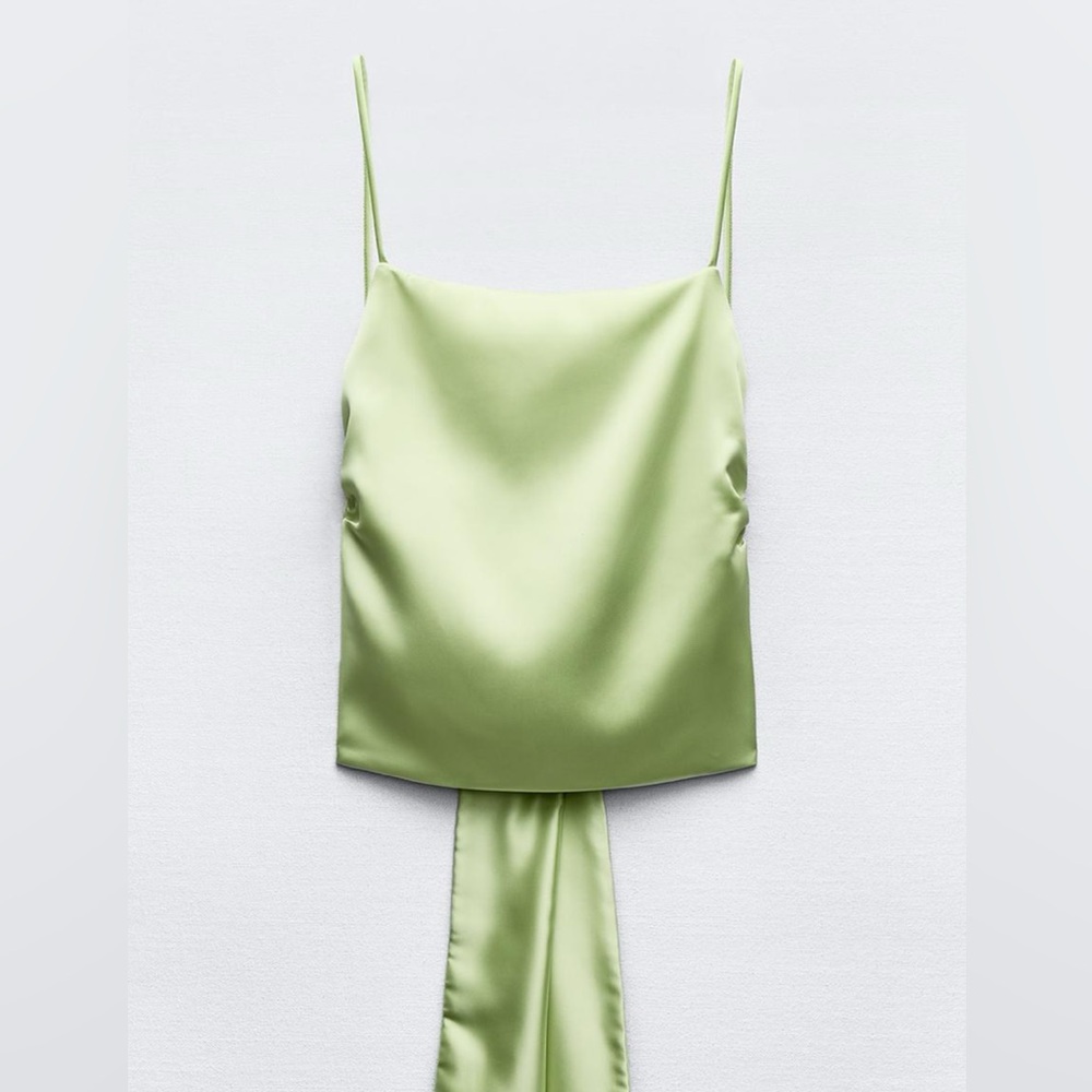 Zara satin effect top with back bow